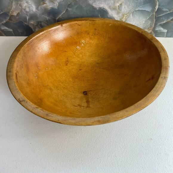 Munising Dough Bowl Wooden Hand Turned 11.5 in Vintage Rustic - Picture 1 of 9